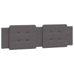 vidaXL Pat cu saltea, gri, 180x200 cm, piele ecologică vidaXL Pat cu saltea, gri, 180x200 cm, piele ecologică