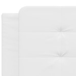 vidaXL Pat cu saltea, alb, 200x200 cm, piele ecologică