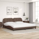 vidaXL Pat cu saltea, maro, 200x200 cm, piele ecologică
