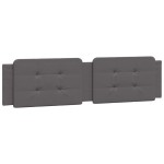 vidaXL Pat cu saltea, gri, 200x200 cm, piele ecologică vidaXL Pat cu saltea, gri, 200x200 cm, piele ecologică