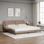 vidaXL Pat cu saltea, cappuccino, 200x200 cm, piele ecologică vidaXL Pat cu saltea, cappuccino, 200x200 cm, piele ecologică