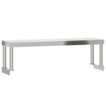 vidaXL Masă bucătărie cu raft superior, 110x30x120 cm, oțel inoxidabil vidaXL Masă bucătărie cu raft superior, 110x30x120 cm, oțel inoxidabil