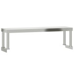 vidaXL Masă bucătărie cu raft superior, 110x55x120 cm, oțel inoxidabil vidaXL Masă bucătărie cu raft superior, 110x55x120 cm, oțel inoxidabil
