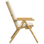 vidaXL Scaune pliabile/rabatabile, 6 buc., cu perne alb crem, bambus vidaXL Scaune pliabile/rabatabile, 6 buc., cu perne alb crem, bambus