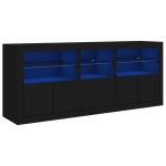 vidaXL Dulap cu lumini LED, negru, 162x37x67 cm vidaXL Dulap cu lumini LED, negru, 162x37x67 cm