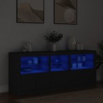 vidaXL Dulap cu lumini LED, negru, 162x37x67 cm vidaXL Dulap cu lumini LED, negru, 162x37x67 cm