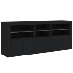 vidaXL Dulap cu lumini LED, negru, 162x37x67 cm vidaXL Dulap cu lumini LED, negru, 162x37x67 cm