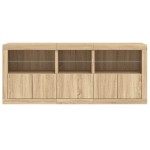 vidaXL Dulap cu lumini LED, stejar sonoma, 162x37x67 cm