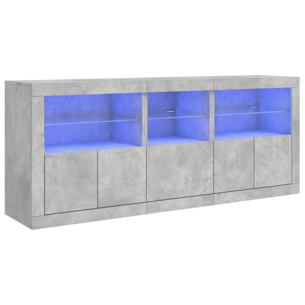 vidaXL Dulap cu lumini LED, gri beton, 162x37x67 cm