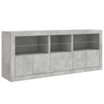 vidaXL Dulap cu lumini LED, gri beton, 162x37x67 cm vidaXL Dulap cu lumini LED, gri beton, 162x37x67 cm
