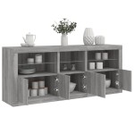 vidaXL Dulap cu lumini LED, gri sonoma, 162x37x67 cm vidaXL Dulap cu lumini LED, gri sonoma, 162x37x67 cm