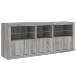 vidaXL Dulap cu lumini LED, gri sonoma, 162x37x67 cm vidaXL Dulap cu lumini LED, gri sonoma, 162x37x67 cm