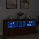 vidaXL Dulap cu lumini LED, stejar maro, 162x37x67 cm vidaXL Dulap cu lumini LED, stejar maro, 162x37x67 cm