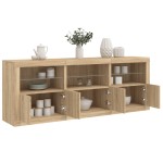 vidaXL Dulap cu lumini LED, stejar sonoma, 181,5x37x67 cm vidaXL Dulap cu lumini LED, stejar sonoma, 181,5x37x67 cm