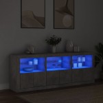 vidaXL Dulap cu lumini LED, gri beton, 181,5x37x67 cm vidaXL Dulap cu lumini LED, gri beton, 181,5x37x67 cm