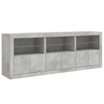 vidaXL Dulap cu lumini LED, gri beton, 181,5x37x67 cm vidaXL Dulap cu lumini LED, gri beton, 181,5x37x67 cm