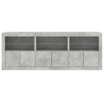 vidaXL Dulap cu lumini LED, gri beton, 181,5x37x67 cm vidaXL Dulap cu lumini LED, gri beton, 181,5x37x67 cm