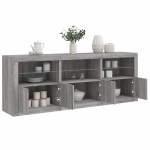 vidaXL Dulap cu lumini LED, gri sonoma, 181,5x37x67 cm vidaXL Dulap cu lumini LED, gri sonoma, 181,5x37x67 cm