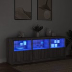 vidaXL Dulap cu lumini LED, gri sonoma, 181,5x37x67 cm vidaXL Dulap cu lumini LED, gri sonoma, 181,5x37x67 cm