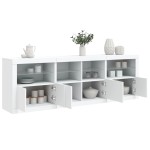 vidaXL Dulap cu lumini LED, alb, 202x37x67 cm vidaXL Dulap cu lumini LED, alb, 202x37x67 cm