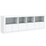 vidaXL Dulap cu lumini LED, alb, 202x37x67 cm vidaXL Dulap cu lumini LED, alb, 202x37x67 cm