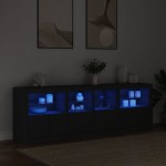 vidaXL Dulap cu lumini LED, negru, 202x37x67 cm vidaXL Dulap cu lumini LED, negru, 202x37x67 cm