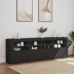 vidaXL Dulap cu lumini LED, negru, 202x37x67 cm vidaXL Dulap cu lumini LED, negru, 202x37x67 cm