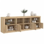 vidaXL Dulap cu lumini LED, stejar sonoma, 202x37x67 cm vidaXL Dulap cu lumini LED, stejar sonoma, 202x37x67 cm