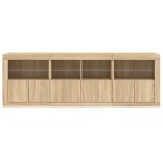 vidaXL Dulap cu lumini LED, stejar sonoma, 202x37x67 cm vidaXL Dulap cu lumini LED, stejar sonoma, 202x37x67 cm