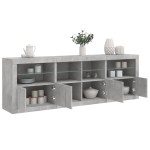 vidaXL Dulap cu lumini LED, gri beton, 202x37x67 cm vidaXL Dulap cu lumini LED, gri beton, 202x37x67 cm