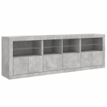 vidaXL Dulap cu lumini LED, gri beton, 202x37x67 cm vidaXL Dulap cu lumini LED, gri beton, 202x37x67 cm