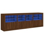 vidaXL Dulap cu lumini LED, stejar maro, 202x37x67 cm vidaXL Dulap cu lumini LED, stejar maro, 202x37x67 cm