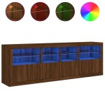 vidaXL Dulap cu lumini LED, stejar maro, 202x37x67 cm vidaXL Dulap cu lumini LED, stejar maro, 202x37x67 cm