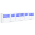 vidaXL Dulap cu lumini LED, alb, 283x37x67 cm vidaXL Dulap cu lumini LED, alb, 283x37x67 cm