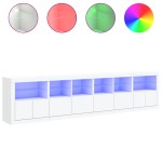 vidaXL Dulap cu lumini LED, alb, 283x37x67 cm vidaXL Dulap cu lumini LED, alb, 283x37x67 cm