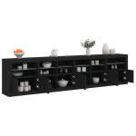 vidaXL Dulap cu lumini LED, negru, 283x37x67 cm