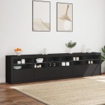 vidaXL Dulap cu lumini LED, negru, 283x37x67 cm