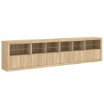 vidaXL Dulap cu lumini LED, stejar sonoma, 283x37x67 cm vidaXL Dulap cu lumini LED, stejar sonoma, 283x37x67 cm
