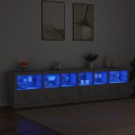 vidaXL Dulap cu lumini LED, gri beton, 283x37x67 cm vidaXL Dulap cu lumini LED, gri beton, 283x37x67 cm