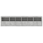 vidaXL Dulap cu lumini LED, gri beton, 283x37x67 cm vidaXL Dulap cu lumini LED, gri beton, 283x37x67 cm