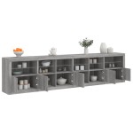 vidaXL Dulap cu lumini LED, gri sonoma, 283x37x67 cm vidaXL Dulap cu lumini LED, gri sonoma, 283x37x67 cm