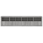 vidaXL Dulap cu lumini LED, gri sonoma, 283x37x67 cm vidaXL Dulap cu lumini LED, gri sonoma, 283x37x67 cm