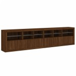 vidaXL Dulap cu lumini LED, stejar maro, 283x37x67 cm vidaXL Dulap cu lumini LED, stejar maro, 283x37x67 cm