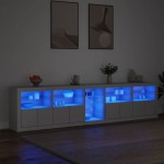 vidaXL Dulap cu lumini LED, alb, 283x37x67 cm vidaXL Dulap cu lumini LED, alb, 283x37x67 cm