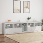 vidaXL Dulap cu lumini LED, alb, 283x37x67 cm vidaXL Dulap cu lumini LED, alb, 283x37x67 cm
