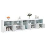 vidaXL Dulap cu lumini LED, alb, 283x37x67 cm vidaXL Dulap cu lumini LED, alb, 283x37x67 cm
