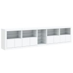 vidaXL Dulap cu lumini LED, alb, 283x37x67 cm vidaXL Dulap cu lumini LED, alb, 283x37x67 cm