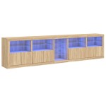 vidaXL Dulap cu lumini LED, stejar sonoma, 283x37x67 cm vidaXL Dulap cu lumini LED, stejar sonoma, 283x37x67 cm