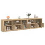 vidaXL Dulap cu lumini LED, stejar sonoma, 283x37x67 cm vidaXL Dulap cu lumini LED, stejar sonoma, 283x37x67 cm