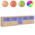 vidaXL Dulap cu lumini LED, stejar sonoma, 283x37x67 cm vidaXL Dulap cu lumini LED, stejar sonoma, 283x37x67 cm